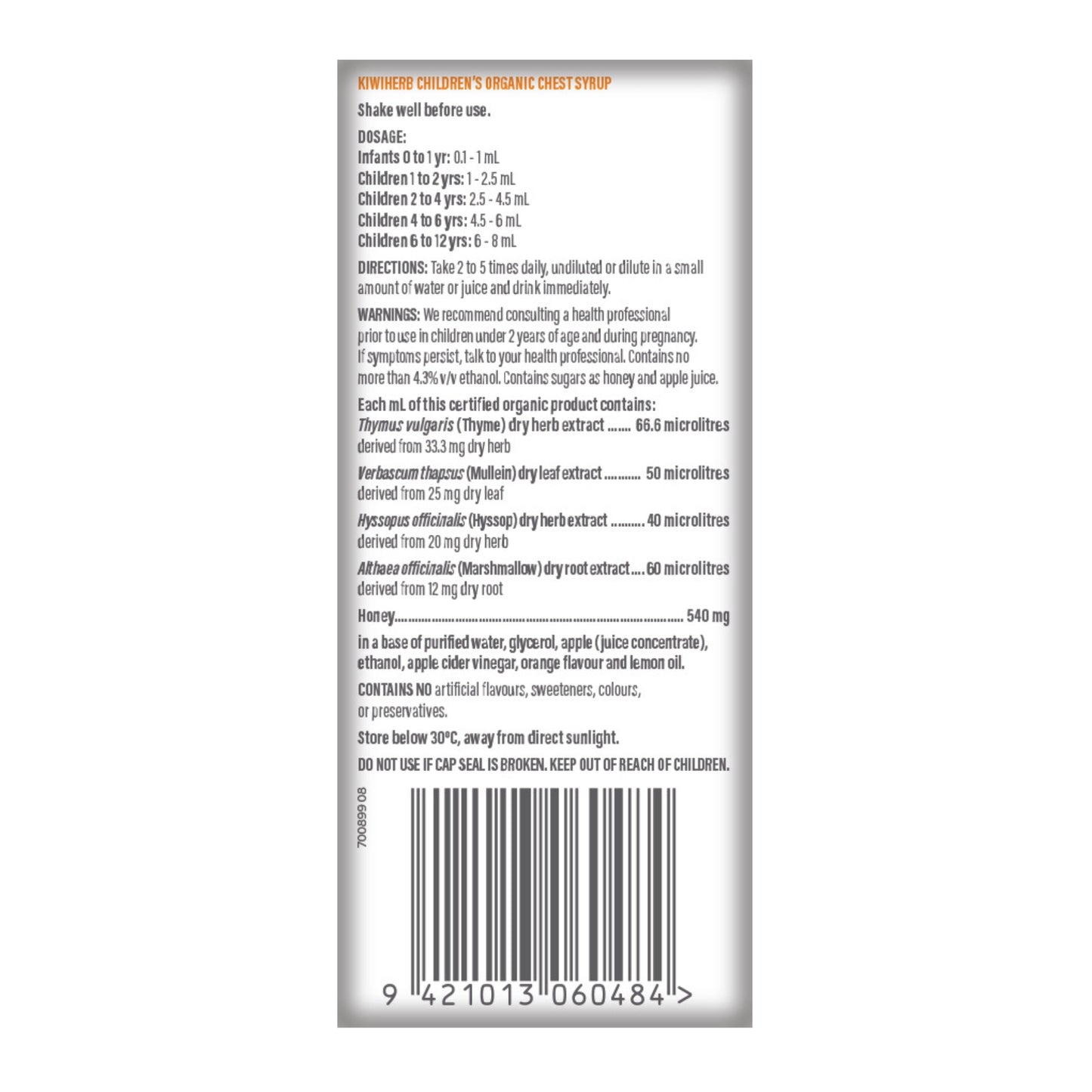 Children’s Organic Chest Syrup