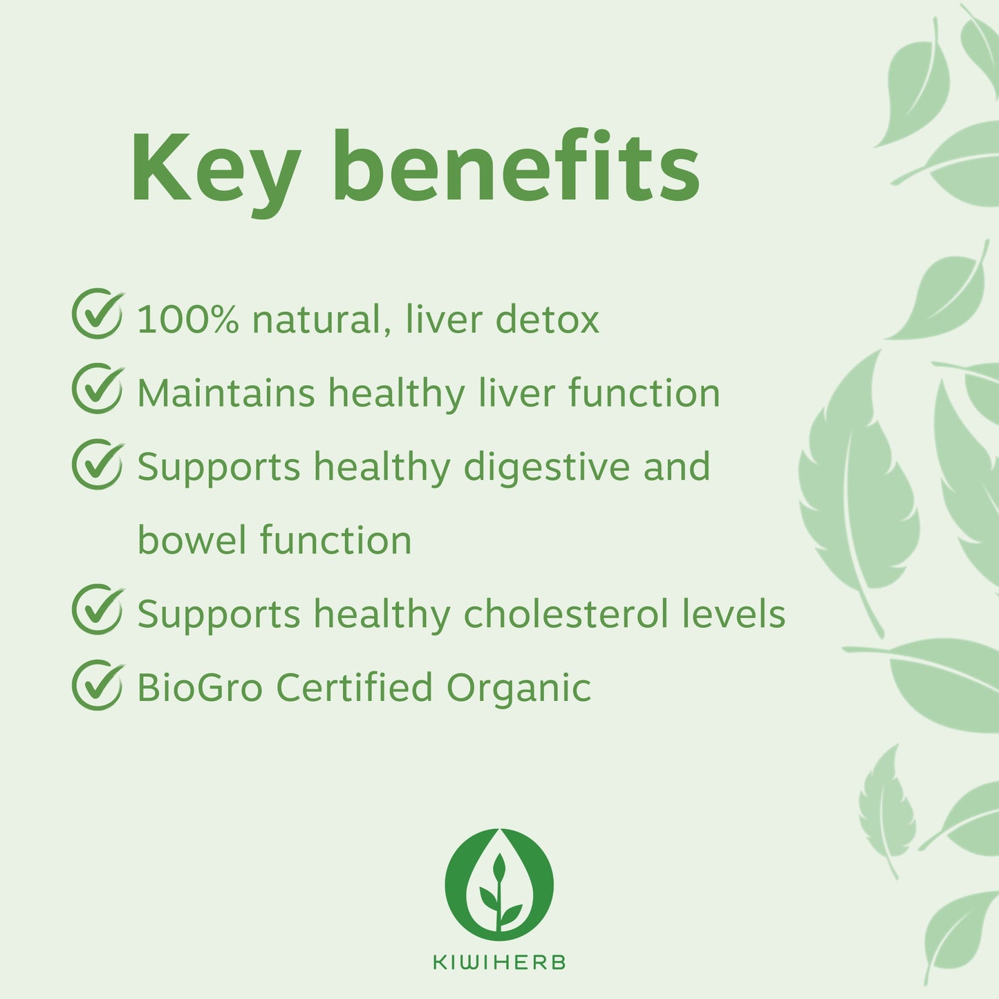 The key benefits of Kiwiherb Organic Liver Cleanse.