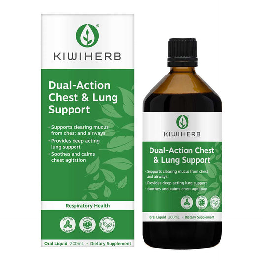 Dual Action bottle for deep lung support. 