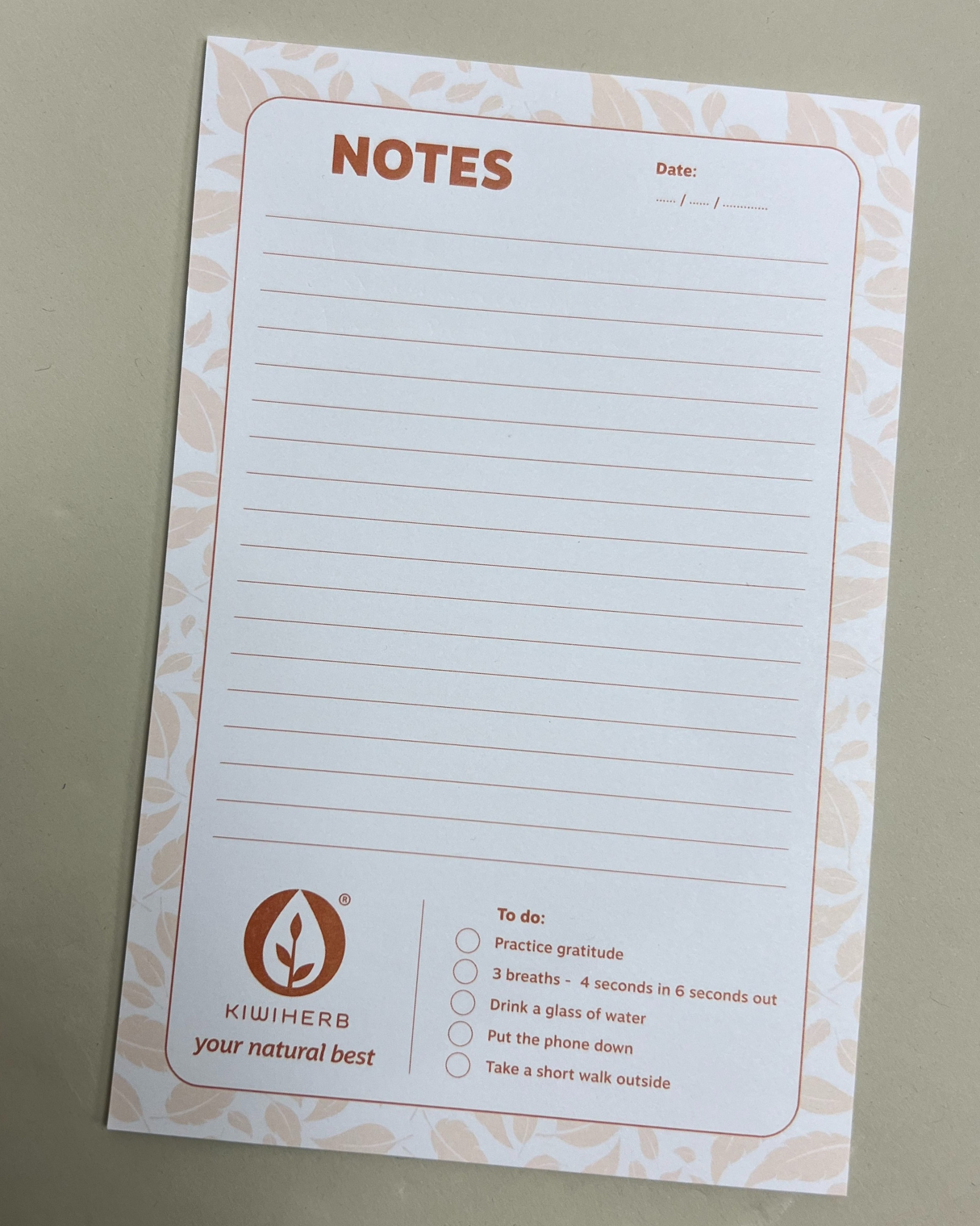 Kiwiherb Natural Notepad
